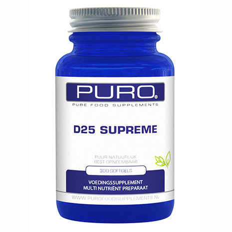 Vitamine D 25 mcg Supreme Supplement van Puro 100 softgels