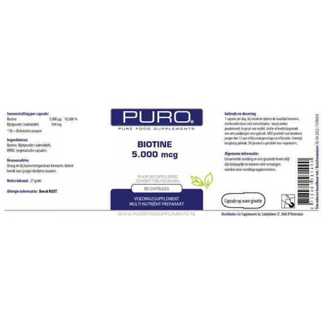 Biotine etiket Puro
