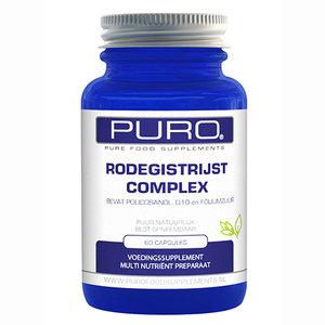 Puro Rode Rijst & Q10 met policosanol, met Vitamine A, foliumzuur en zwarte peper (180 capsules)