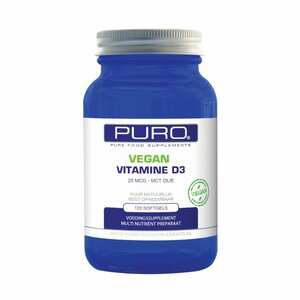 Puro Vitamine D3, 25 mcg in MCT olie vegan (120 softgels)
