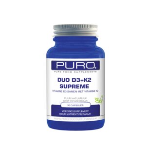 Puro Vitamine D3, 75 mcg + K2, 90 mcg (30 capsules)
